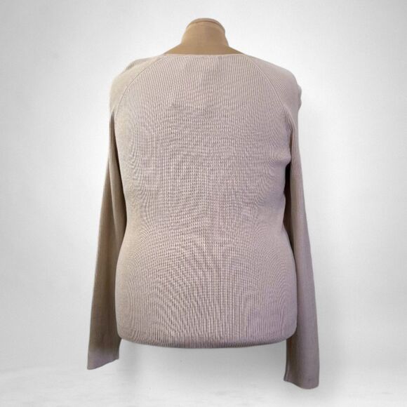 NINA PARKER Macy's Plus Ribbed Rayon Beige Pullover Sweater, NWT! Size 3X - Picture 4 of 8